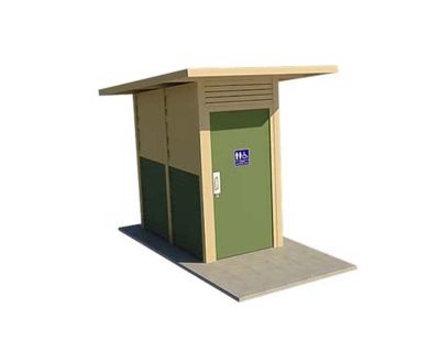 Yarra 1 Compact Standard Toilet Building with Pale Eucalypt and Paperbark colour scheme